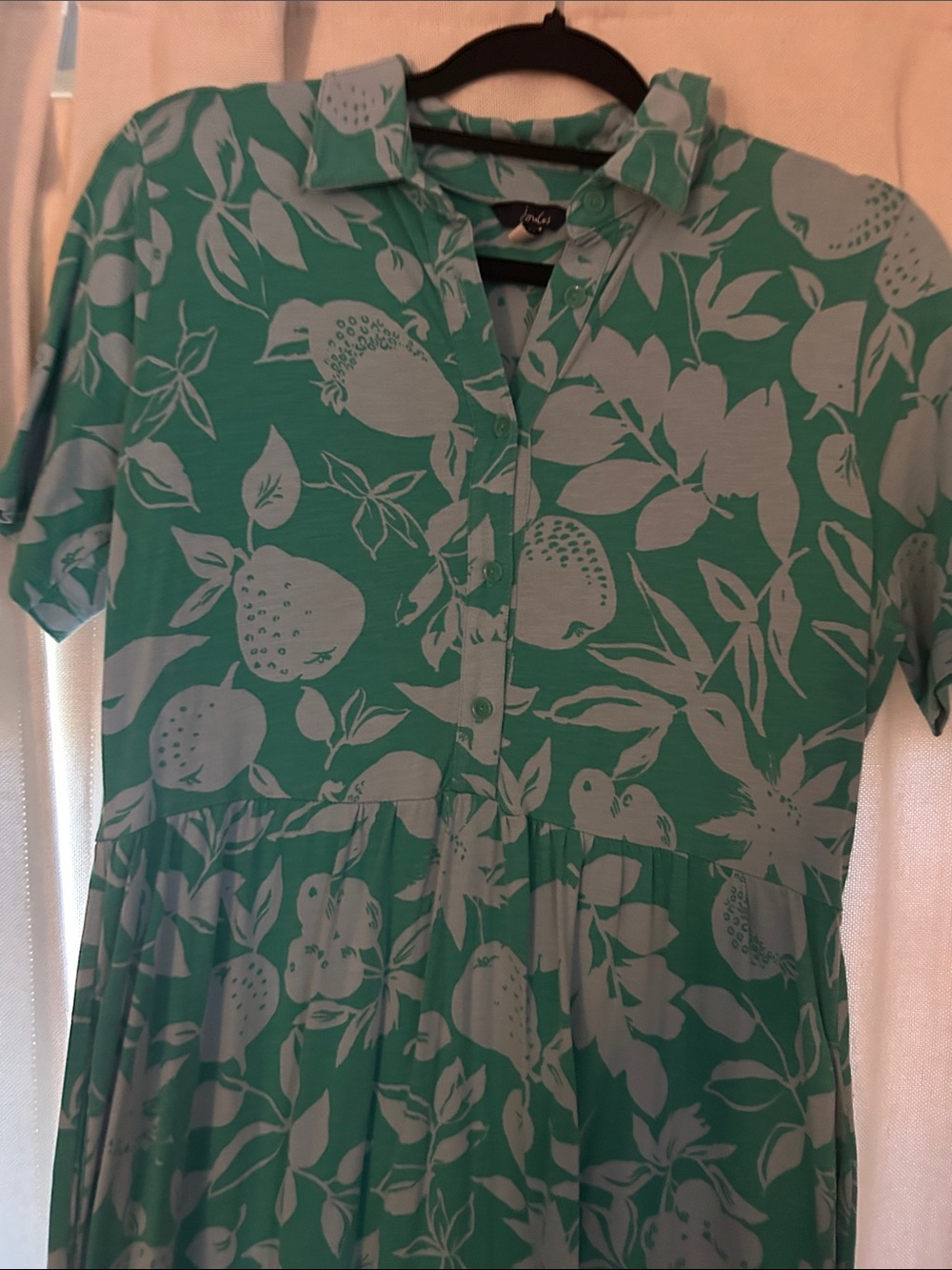 Joules Green Floral Button-Front Maxi Dress - Picture 2 of 3